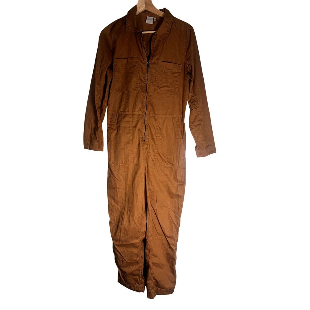 Ichi Tan/Brown Utility Jumpsuit Size 36 NWOT